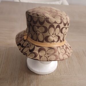 Coach Cream Fabric with Brown Leather Patch